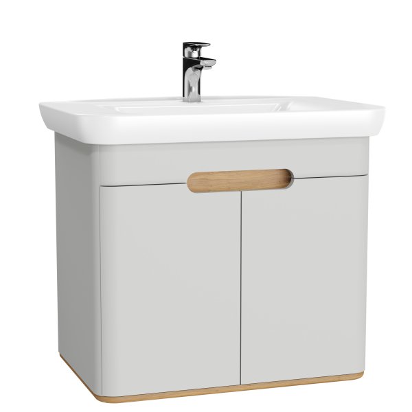 Vitra Sento 800mm Vanity Unit & Basin - Matt Light Grey