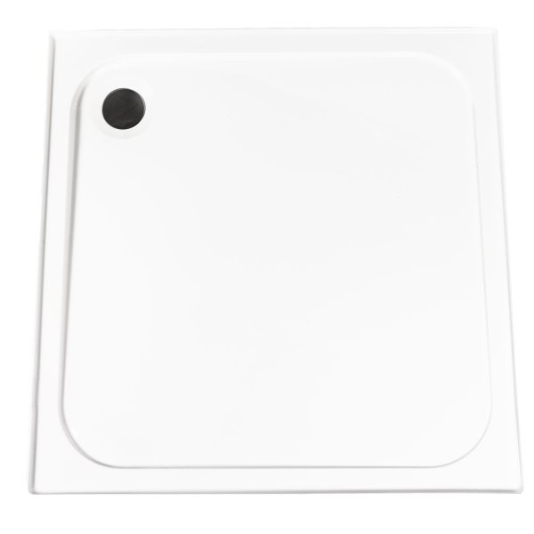 Coram 760 x 760mm Stone Resin Shower Tray with 4 Upstands - White