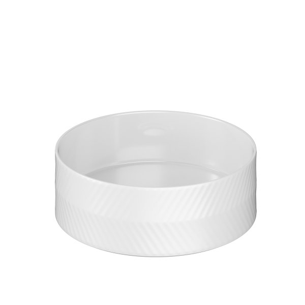 The White Space Chevron 365mm Countertop Basin - White