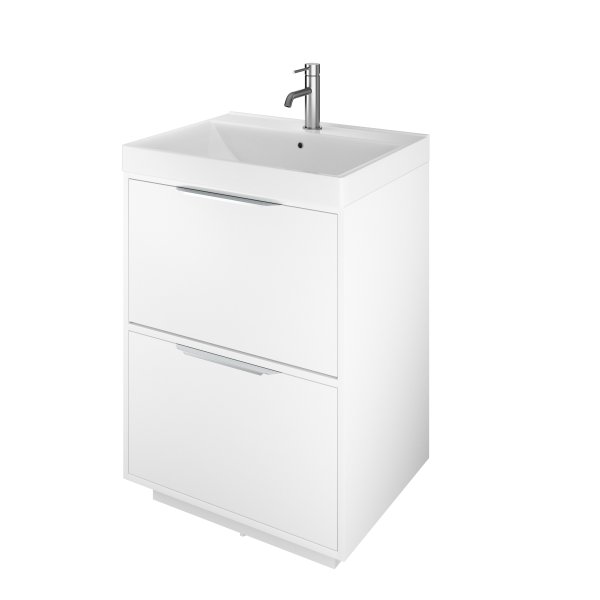 The White Space Choice 600mm Floorstanding Vanity Unit - White