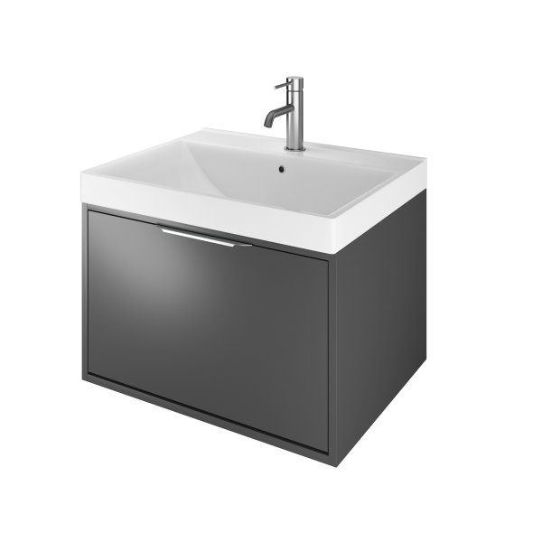 The White Space Choice 600mm Wall-Hung Vanity Unit - Dark Grey