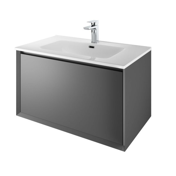 The White Space Distrikt 800mm Wall-Hung Vanity Unit - Matt Anthracite Grey