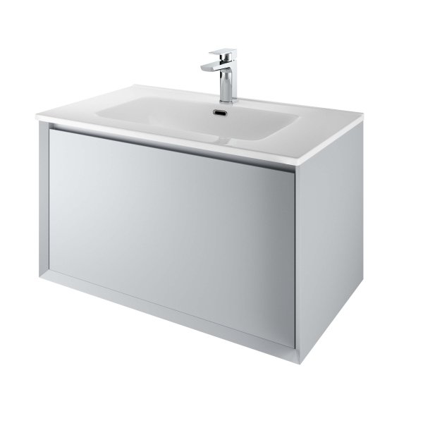 The White Space Distrikt 800mm Wall-Hung Vanity Unit - Matt Mid Grey