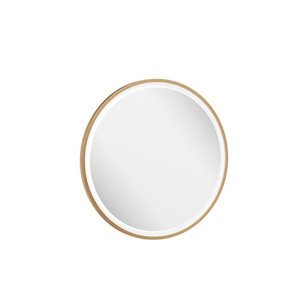 Abacus 600mm Round LED Mirror with Head Pad - Brushed Brass