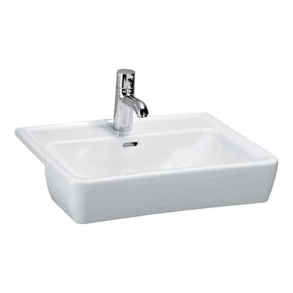 Laufen Pro 56 x 44cm Semi-Recessed 1 Tap Hole Basin