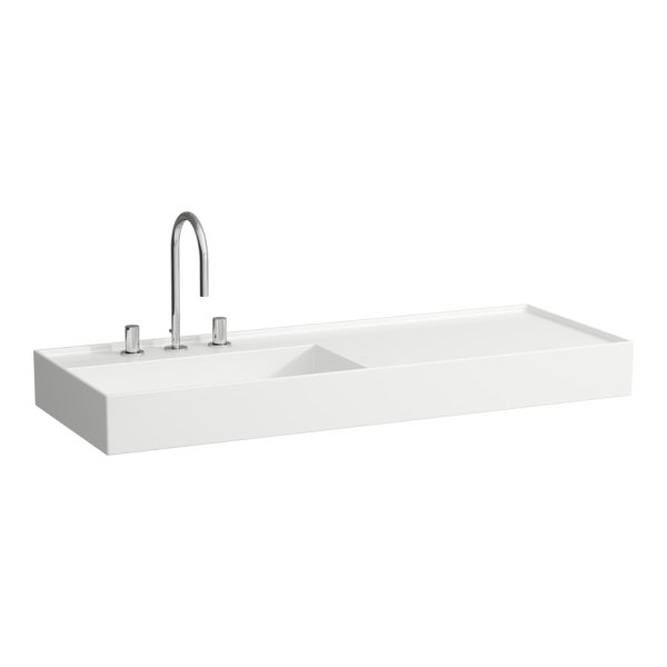 Kartell by Laufen 1200mm SaphirKeramik Basin with Right Hand Shelf - White