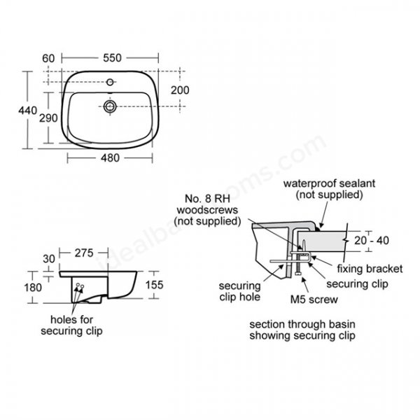 Ideal Standard Studio Echo 55cm Semi-countertop Basin 