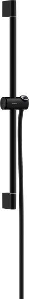 Hansgrohe Unica Shower Bar Pulsify S 65cm with Push Slider & Isiflex Shower Hose 160cm - Matt Black