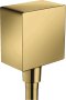 Hansgrohe Fixfit Wall Outlet Square with Non-Return Valve - Polished Gold-Optic