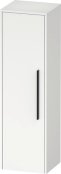 Duravit D-Code 1320 x 400mm 1 Door Left Opening Semi-Tall Cabinet w/ Black Handles - Matt White