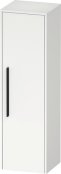 Duravit D-Code 1320 x 400mm 1 Door Right Opening Semi-Tall Cabinet w/ Black Handles - Matt White