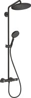 Hansgrohe Croma Select S Showerpipe 280 1jet Ecosmart with Thermostat & Hand Shower Raindance Select S 120 3jet - Matt Black