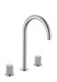 Roca Nu Large Deck-Mounted 3 Hole Basin Mixer with Stripe Handle - Chrome