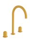 Roca Nu Large Deck-Mounted 3 Hole Basin Mixer with Dome Handle - Honey Yellow