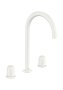 Roca Nu Large Deck-Mounted 3 Hole Basin Mixer with Dome Handle - Gloss White