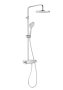 Roca Deck Thermostatic Shower Column with Shelf & Round Head - Chrome