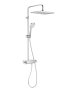 Roca Deck Thermostatic Shower Column with Shelf & Square Head - Chrome