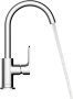 Hansgrohe Rebris S Single Lever Basin Mixer 210 with Swivel Spout & Pop-Up Waste Set - Matt Black