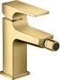 Hansgrohe Metropol Single Lever Bidet Mixer with Lever Handle & Push-Open Waste - Polished Gold-Optic