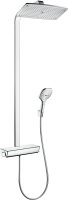 Hansgrohe Raindance E Showerpipe 360 1jet Ecosmart with Thermostatic Shower Mixer - Chrome