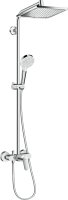 Hansgrohe Crometta E Showerpipe 240 1jet with Manual Shower Mixer - Chrome