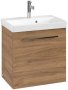 Villeroy & Boch Avento 530mm 1 Left Hand Door Vanity Unit with Chrome Handle - Oak Kansas