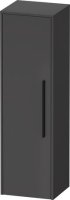 Duravit D-Code 1320 x 400mm 1 Door Left Opening Semi-Tall Cabinet w/ Black Handles - Matt Graphite