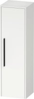 Duravit D-Code 1320 x 400mm 1 Door Right Opening Semi-Tall Cabinet w/ Black Handles - Matt White