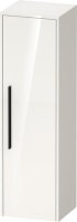 Duravit D-Code 1320 x 400mm 1 Door Right Opening Semi-Tall Cabinet w/ Black Handles - Gloss White