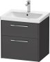 Duravit D-Code 584mm x 460mm 2 Drawer Wall Hung Vanity Unit - Matt Graphite