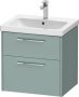 Duravit D-Code 584mm x 460mm 2 Drawer Wall Hung Vanity Unit - Fjord Green