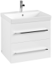 Villeroy & Boch Avento 600mm 2 Drawer Vanity Unit with Chrome Handles - Brilliant White