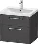 Duravit D-Code 634mm x 460mm 2 Drawer Wall Hung Vanity Unit - Matt Graphite