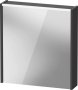 Duravit D-Code 650mm x 700mm Illuminated Left Opening Mirror Cabinet - Matt Graphite