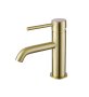 The White Space Pin Lux Mono Basin Mixer - Brushed Brass