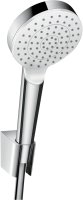 Hansgrohe Crometta Shower Holder Set 100 1jet Ecosmart with Shower Hose 160cm - White/Chrome