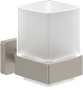 Villeroy & Boch Elements Striking Wall Mounted Frosted Glass Tumbler Holder - Matt Brushed Nickel