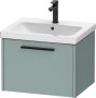 Duravit D-Code 584mm x 460mm 1 Drawer Wall Hung Vanity Unit w/ Black Handle - Fjord Green