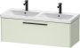 Duravit D-Code 1184mm x 460mm 1 Drawer Wall Hung Vanity Unit w/ Black Handle - Pale Green