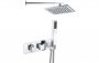 Purity Collection Vega Shower Pack One - Two Outlet Twin Shower Valve w/Handset & ABS Overhead - Chrome