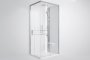 Novellini Glax 2 2.0 A Hydro 80 x 80cm Multifunction Shower Cubicle with 2 Sliding Doors & 2 Fixed In Line Panels (Corner Entry)