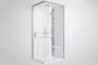 Novellini Glax 2 2.0 A Hydro Plus 80 x 80cm Multifunction Shower Cubicle with 2 Sliding Doors & 2 Fixed In Line Panels (Corner Entry)