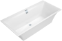 Villeroy & Boch Squaro Edge 12 1600 x 750mm Double Ended Bath - Stone White