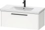 Duravit D-Code 984mm x 460mm 1 Drawer Wall Hung Vanity Unit w/ Black Handle Matt White