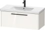 Duravit D-Code 984mm x 460mm 1 Drawer Wall Hung Vanity Unit w/ Black Handle - Gloss White