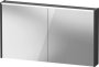 Duravit D-Code 1200mm x 700mm Illuminated 2 Door Mirror Cabinet - Matt Graphite