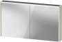 Duravit D-Code 1200mm x 700mm Illuminated 2 Door Mirror Cabinet - Pale Green