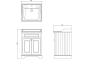 Burlington 650mm Vanity Unit with Two Doors & Basin - Sand