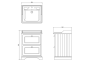 Burlington 650mm Vanity Unit with Two Drawers & Basin - Matt Green