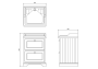 Burlington 650mm Vanity Unit with Two Drawers & Basin - Classic Grey